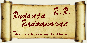 Radonja Radmanovac vizit kartica